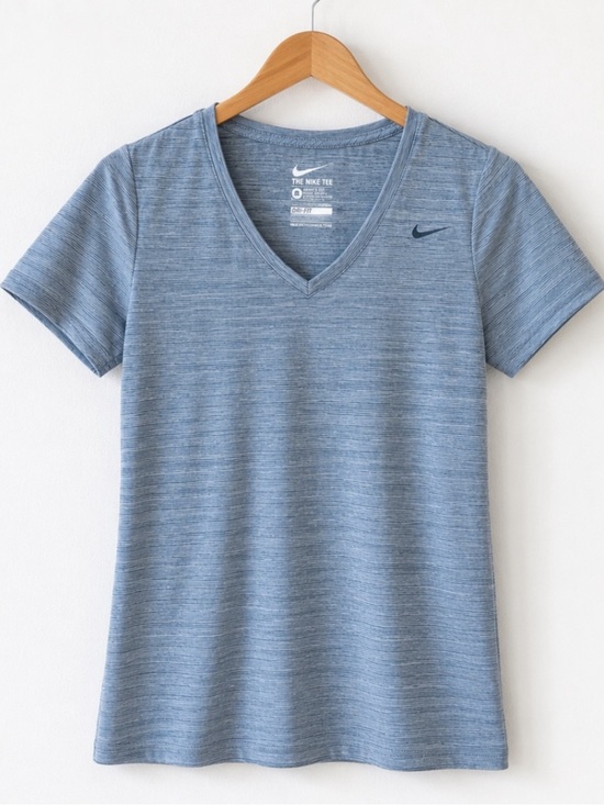 Nike Tops - Nike Dri-FIT V-Neck Athletic Tee – Blue Gray Space Dye – Women’s Large